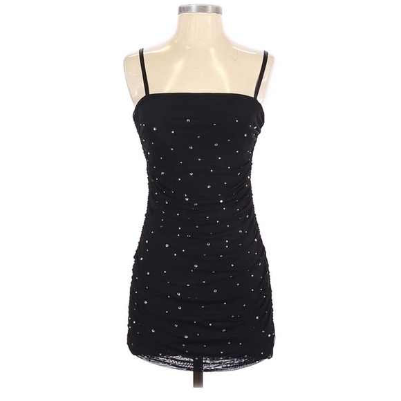💕 NBD kerr embellished mini dress in black size XXS mesh crystal rhinestone - Picture 3 of 8